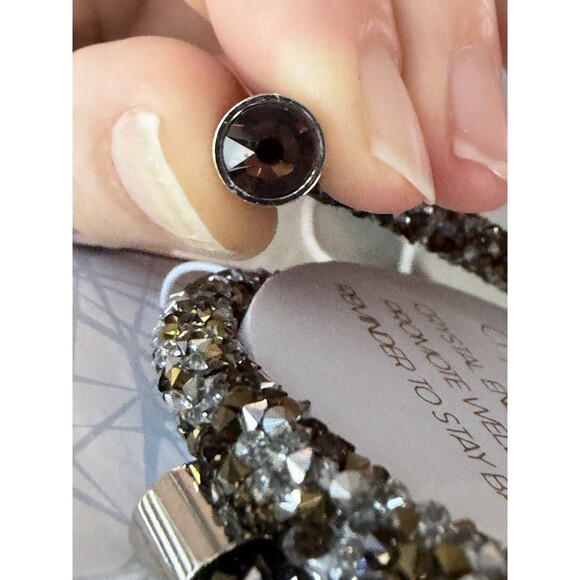 Crystal Energy SWAROVSKI Amber style End Crystal Coil Wrap Bracelet /Earring Set - Picture 7 of 12